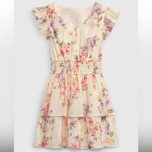 Gap × LoveShackFancy Kids Floral Flutter Sleeve Mini Dress girls size 8